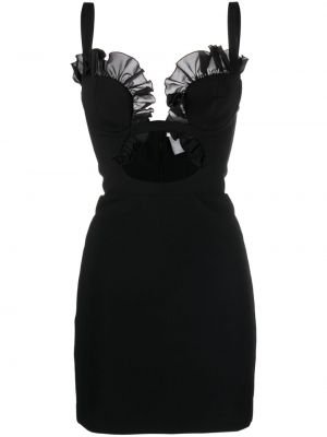 Mini šaty s volány Nensi Dojaka černé