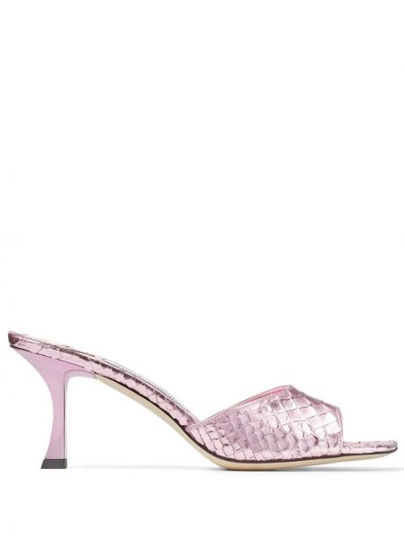 Papuci tip mules din piele Jimmy Choo roz