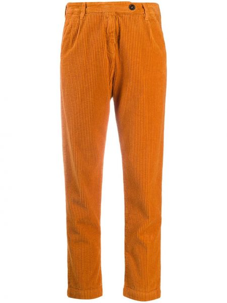 Укороченные брюки вельветовые Massimo Alba, оранжевые