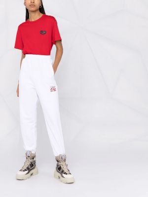Bavlněné sportovní kalhoty s potiskem Philosophy Di Lorenzo Serafini bílé