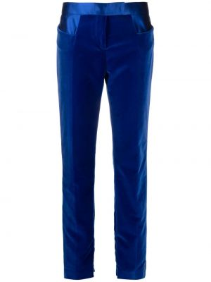 Pantaloni de catifea Tom Ford albastru