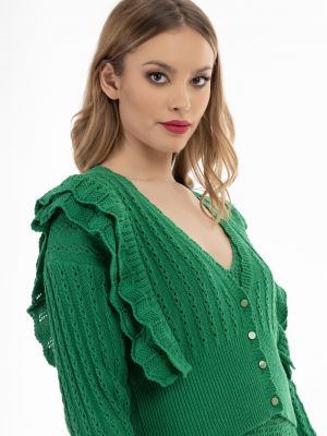 Плетен елек Faina зелено