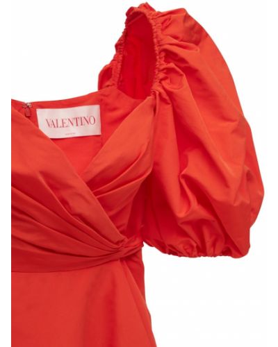 Памучна мини рокля Valentino оранжево