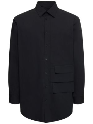 Bombažna srajca z žepi Y-3 črna