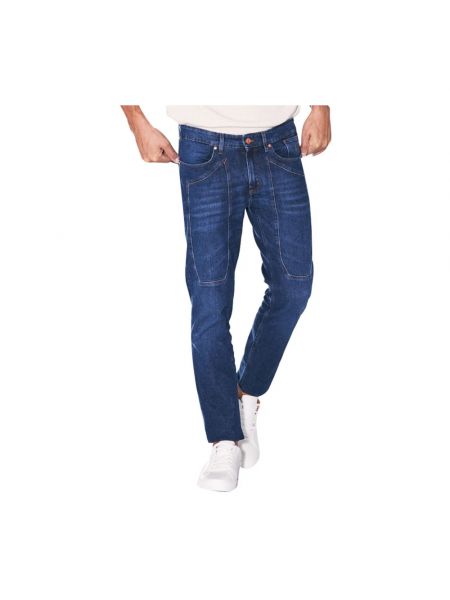 Jeansy skinny slim fit bawełniane Jeckerson niebieskie