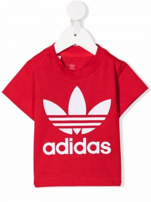 Trykt t-skjorte for jenter Adidas Kids rød