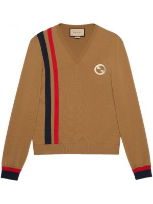Vlnený sveter Gucci hnedá