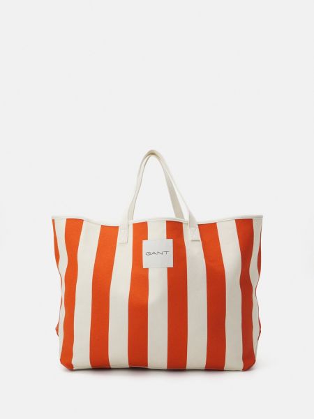 Пляжная сумка в полоску Gant оранжевая