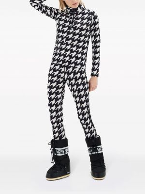 Houndstooth-mustriga topp Perfect Moment