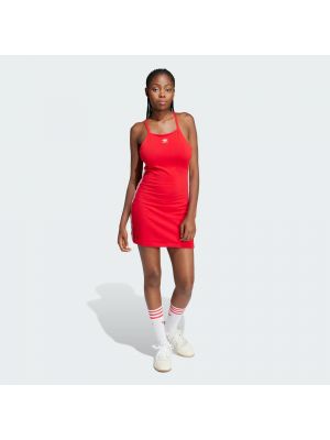 Mini robe à rayures en jersey Adidas rouge