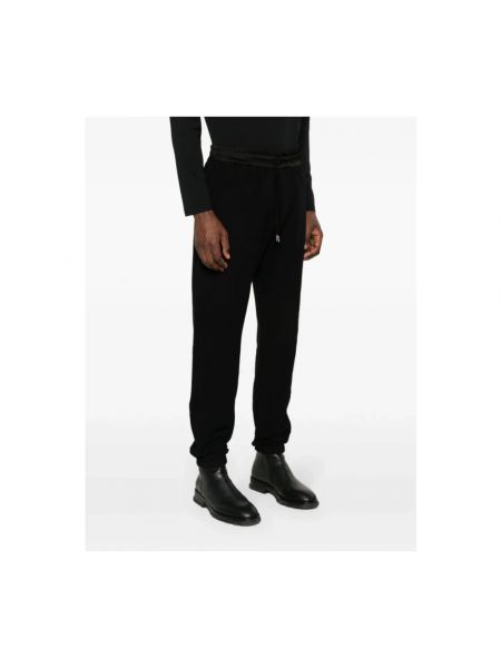 Pantalones de chándal de algodón Saint Laurent negro