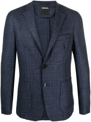 Melange lang blazer Ermenegildo Zegna blå