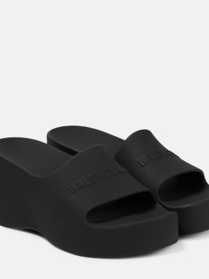 Sandalai su platforma ant pleištinio kulniuko chunky Balenciaga juoda