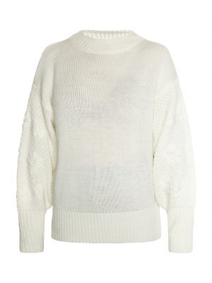 Памучен пуловер Usha бяло
