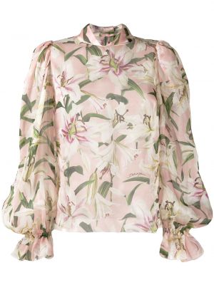 Blusa de flores con estampado Dolce & Gabbana rosa
