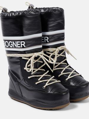 Kožené kotníkové boty z imitace kůže Bogner černé