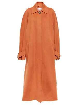 Kašmírový vlněný kabát Sportmax oranžový