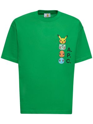 Bavlnené tričko A.p.c. zelená