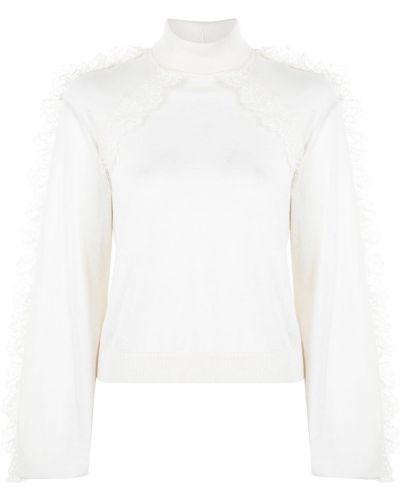 Jersey de punto de tela jersey de encaje Giambattista Valli blanco