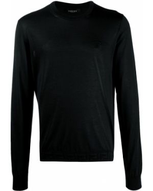 Jersey de tela jersey de cuello redondo Versace negro