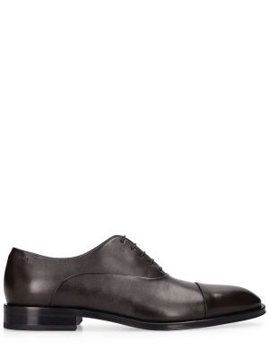 Pantofi oxford cu șireturi din piele din dantelă Boss negru