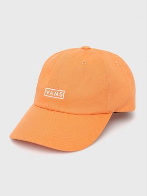 Памучна шапка с апликация Vans оранжево