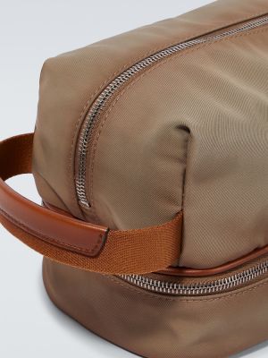Kožená taška Giorgio Armani hnedá