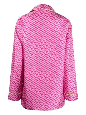 Hedvábné pyžamo Versace růžové
