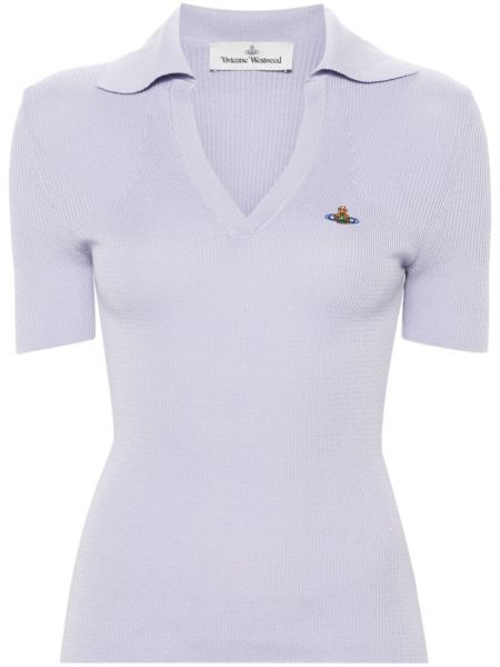 Плетена поло тениска Vivienne Westwood виолетово