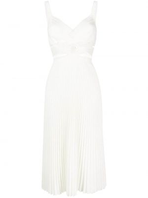Plisované hedvábné midi šaty Ermanno Scervino bílé