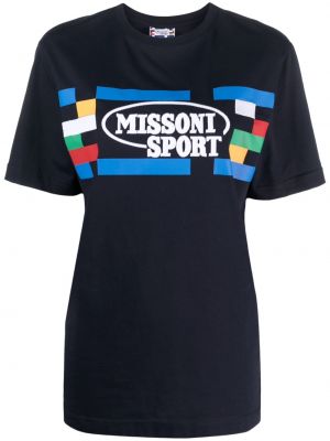 T-shirt con stampa Missoni blu