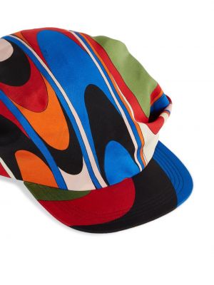 Hedvábný čepice s abstraktním vzorem Pucci modrý