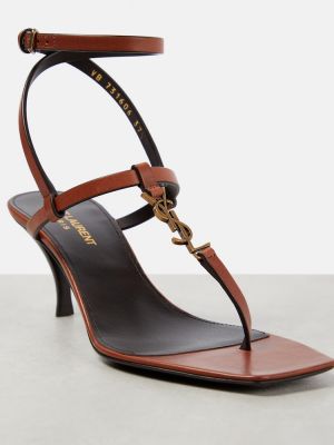 Usnjene usnjene sandali Saint Laurent zlata