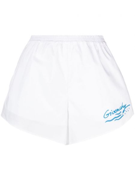 Bombažne kratke hlače s potiskom Givenchy bela