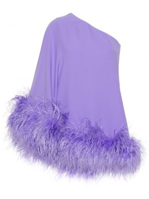Mini obleka s perjem The New Arrivals Ilkyaz Ozel vijolična