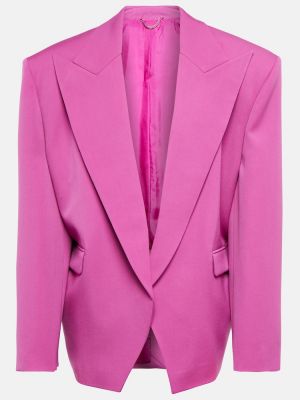 Oversized vlněné sako Magda Butrym růžové