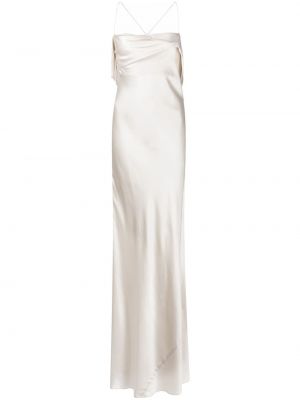 Šilkinis vakarinė suknelė Michelle Mason balta