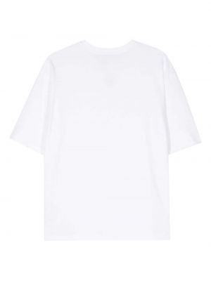 T-shirt brodé en coton Adidas blanc