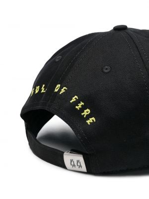Medvilninis siuvinėtas kepurė su snapeliu 44 Label Group juoda
