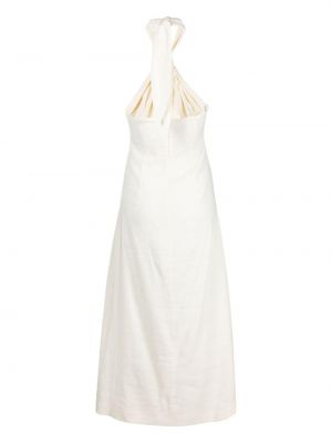 Lněné midi šaty Cult Gaia bílé
