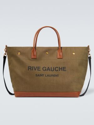 Leder shopper handtasche Saint Laurent kaki
