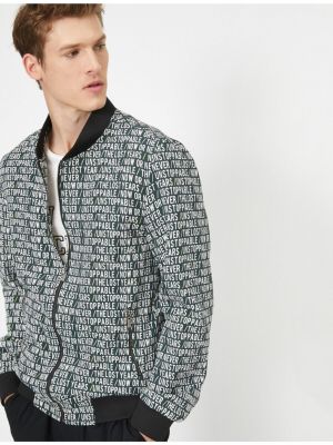 Kabát s potlačou Koton khaki