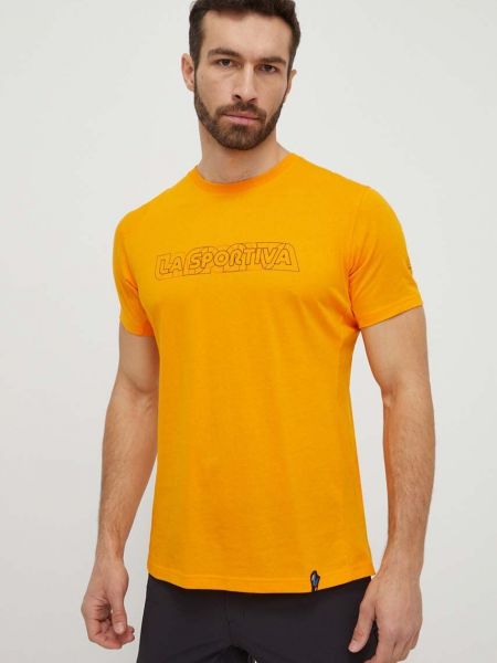 Тениска с дълъг ръкав с принт La Sportiva оранжево
