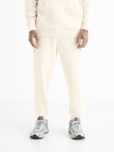 Teplákové nohavice s vreckami Celio biela
