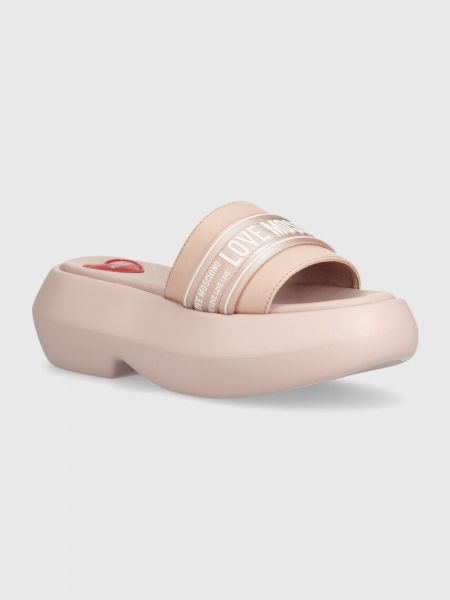 Papuci cu platformă Love Moschino roz
