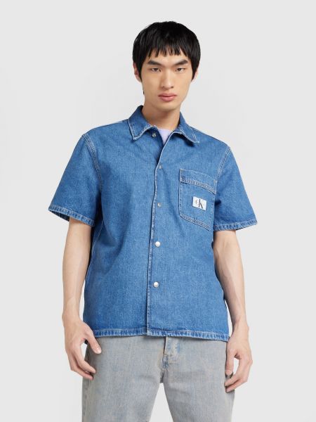 Džinsiniai marškiniai Calvin Klein Jeans mėlyna