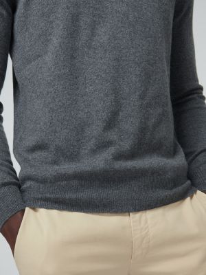 Jersey de cachemir de tela jersey con estampado de cachemira Loro Piana gris