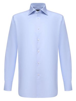 Хлопковая рубашка Ermenegildo Zegna голубая