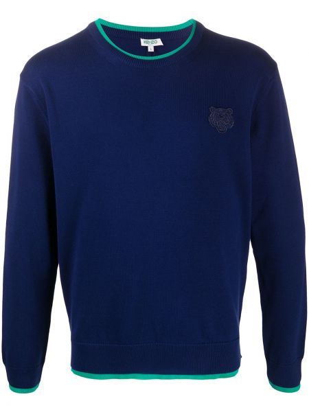 Jersey con bordado de tela jersey con rayas de tigre Kenzo azul