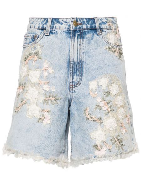 Højtaljet denimshorts Loulou blå